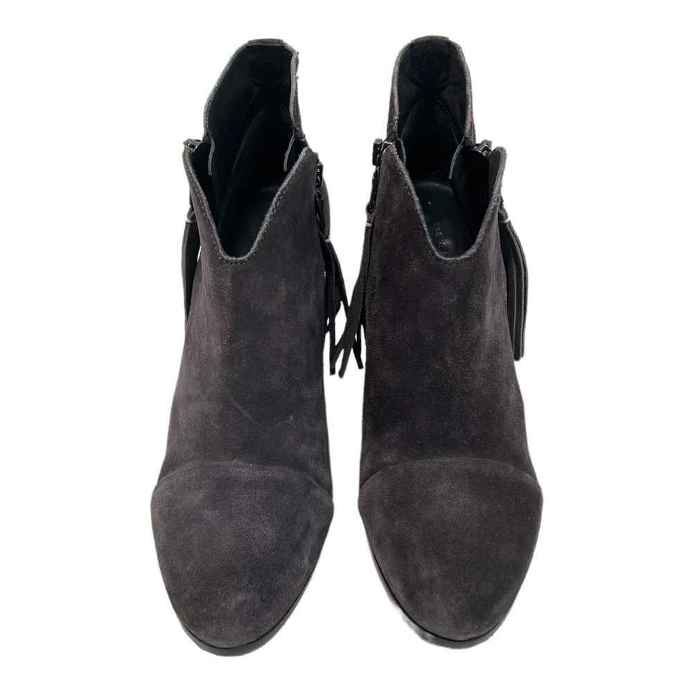 Rag & Bone Margot Gray Suede Tassel Heeled Booties - Picture 3 of 12